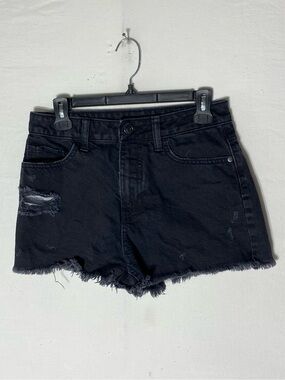 NOBO No Boundaries Black Distressed Denim Shorts 7 Festival Boho Retro